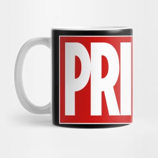 PRIDE. Celebrate Pride with this bold red logo design Mug